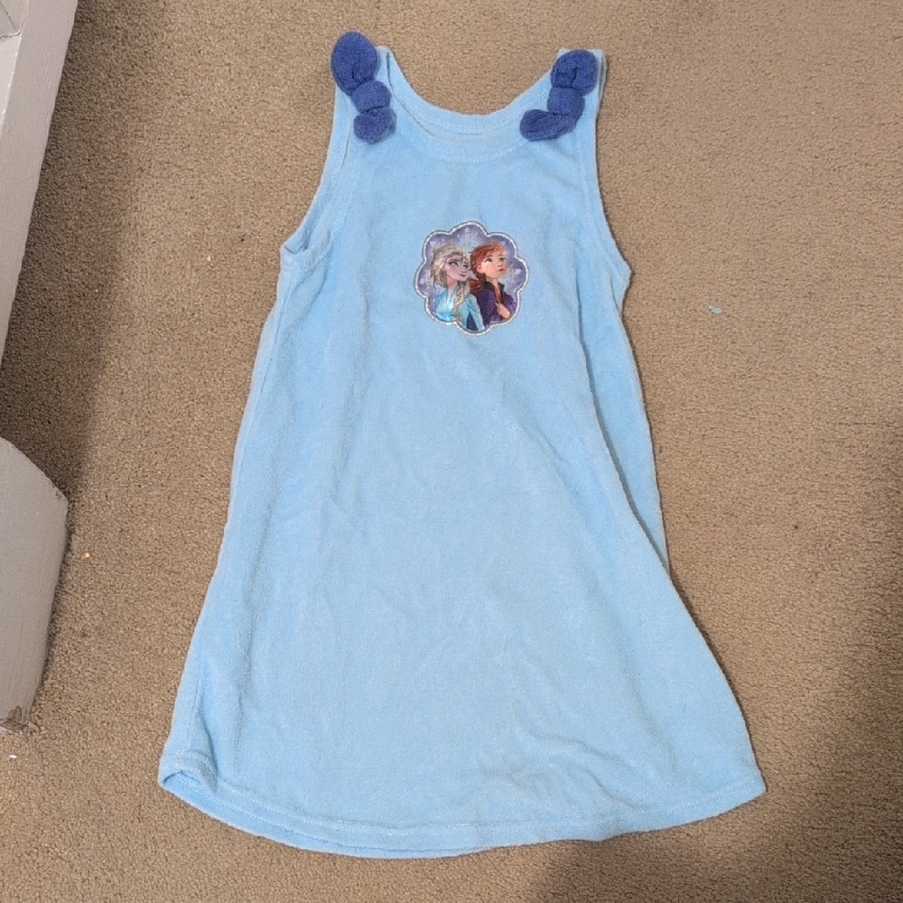 Blue Sleeveless Dress with Character Print